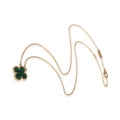 Van Cleef & Arpels Yellow Gold Malachite Vintage Alhambra Pendant