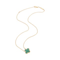 Van Cleef & Arpels Yellow Gold Malachite Vintage Alhambra Pendant
