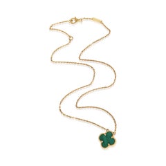 Van Cleef & Arpels Yellow Gold Malachite Vintage Alhambra Pendant