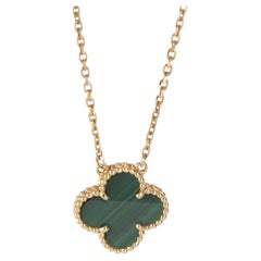 Van Cleef & Arpels Yellow Gold Malachite Vintage Alhambra Pendant