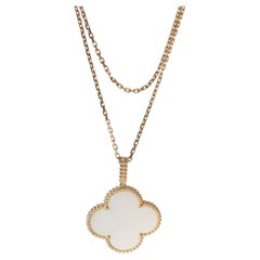 Van Cleef & Arpels Yellow Gold Mother Of Pearl Magic Alhambra Necklace