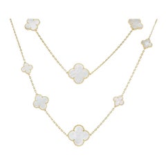 Van Cleef & Arpels Yellow Gold Mother of Pearl Magic Alhambra Necklace VCARD7930