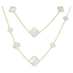 Van Cleef & Arpels Yellow Gold Mother of Pearl Magic Alhambra Necklace VCARD7930