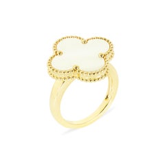 Van Cleef & Arpels Yellow Gold Mother of Pearl Magic Alhambra Size 56 VCARF78956