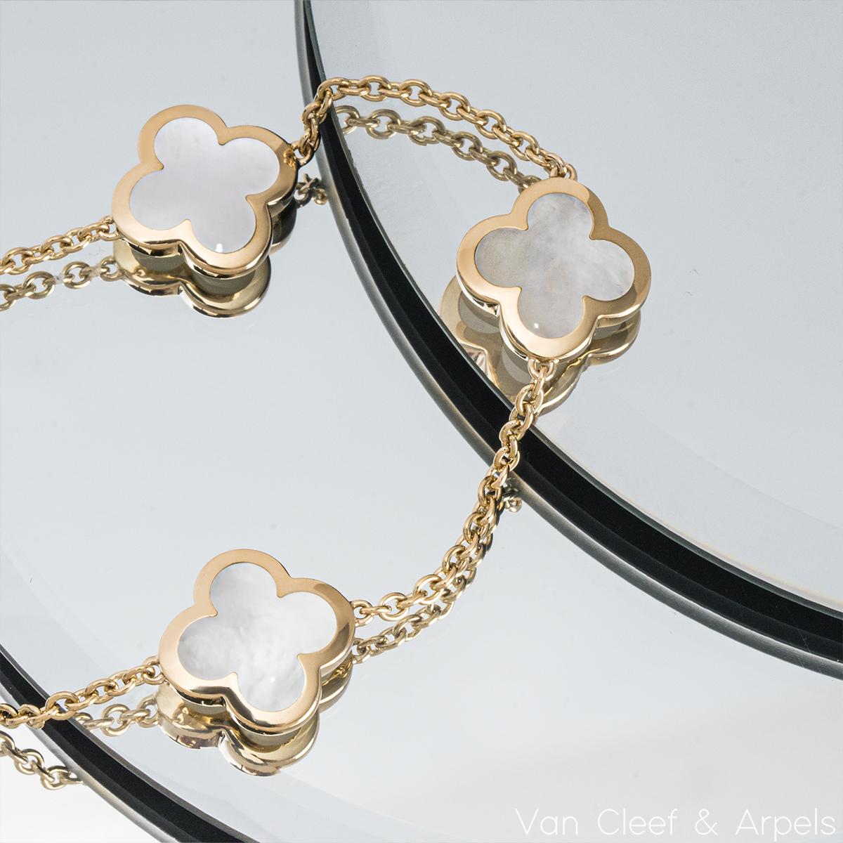 Van Cleef & Arpels Yellow Gold Mother of Pearl Pure Alhambra Bracelet VCARA36300 In Excellent Condition In London, GB