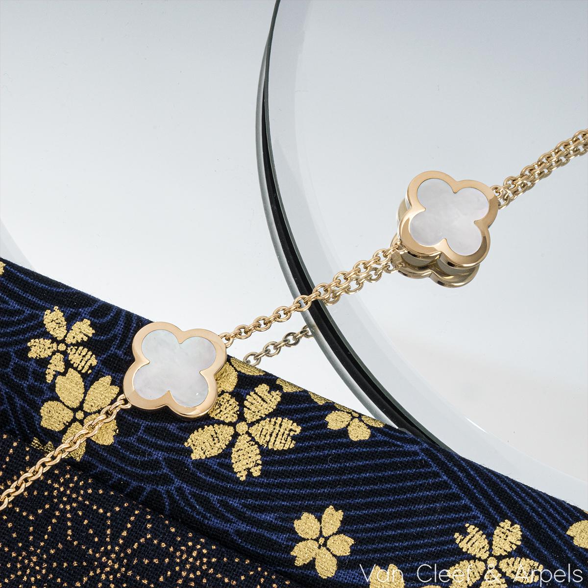 Women's Van Cleef & Arpels Yellow Gold Mother of Pearl Pure Alhambra Bracelet VCARA36300