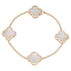 Van Cleef & Arpels Gelbgold Perlmutt reines Alhambra-Armband VCARA36300
