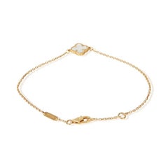Van Cleef & Arpels Yellow Gold Mother Of Pearl Sweet Alhambra Bracelet
