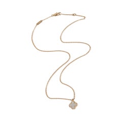 Van Cleef & Arpels Yellow Gold Mother Of Pearl Sweet Alhambra Pendent.