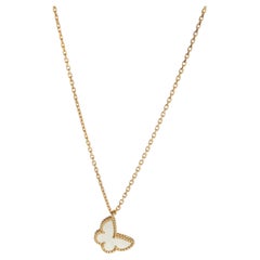 Van Cleef 
Arpels Yellow Gold Mother Of Pearl Sweet Butterflies Pendant