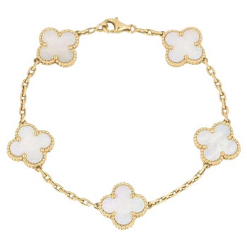 Van Cleef & Arpels Bracelet en or jaune nacre Vintage Alhambra 5 motifs