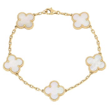 Van Cleef & Arpels Bracelet en or jaune nacre Vintage Alhambra 5 motifs