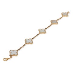 Van Cleef & Arpels Yellow Gold Mother Of Pearl Vintage Alhambra Bracelet