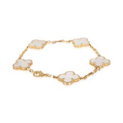 Van Cleef & Arpels Yellow Gold Mother Of Pearl Vintage Alhambra Bracelet