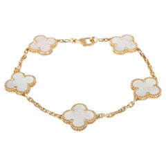 Van Cleef & Arpels Yellow Gold Mother Of Pearl Vintage Alhambra Bracelet