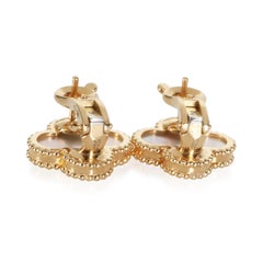 Van Cleef & Arpels Yellow Gold Mother Of Pearl Vintage Alhambra Earrings