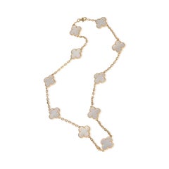 Van Cleef & Arpels Gelbgold Perlmutt Vintage Alhambra Halskette