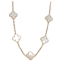 Van Cleef & Arpels Gelbgold Perlmutt Vintage Alhambra Halskette