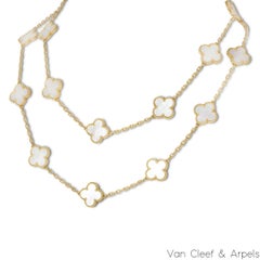 Van Cleef & Arpels Yellow Gold Mother of Pearl Vintage Alhambra Necklace VCARA42