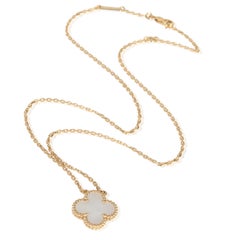 Van Cleef & Arpels Yellow Gold Mother Of Pearl Vintage Alhambra Pendant