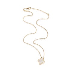 Van Cleef & Arpels Yellow Gold Mother Of Pearl Vintage Alhambra Pendant