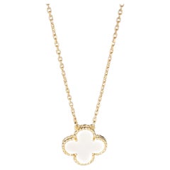 Van Cleef & Arpels Yellow Gold Mother Of Pearl Vintage Alhambra Pendant