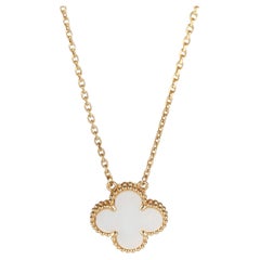 Van Cleef & Arpels Yellow Gold Mother Of Pearl Vintage Alhambra Pendant