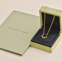 Collar Colgante Van Cleef & Arpels Oro Amarillo Ónix Puro Alhambra