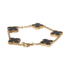 Van Cleef & Arpels Bracciale Alhambra d'epoca in oro giallo e onice