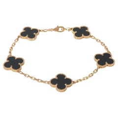 Van Cleef 
Arpels Yellow Gold Onyx Vintage Alhambra Bracelet