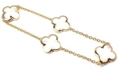 Van Cleef & Arpels Yellow Gold Pure Alhambra Motifs Bracelet, Mother of Pearl