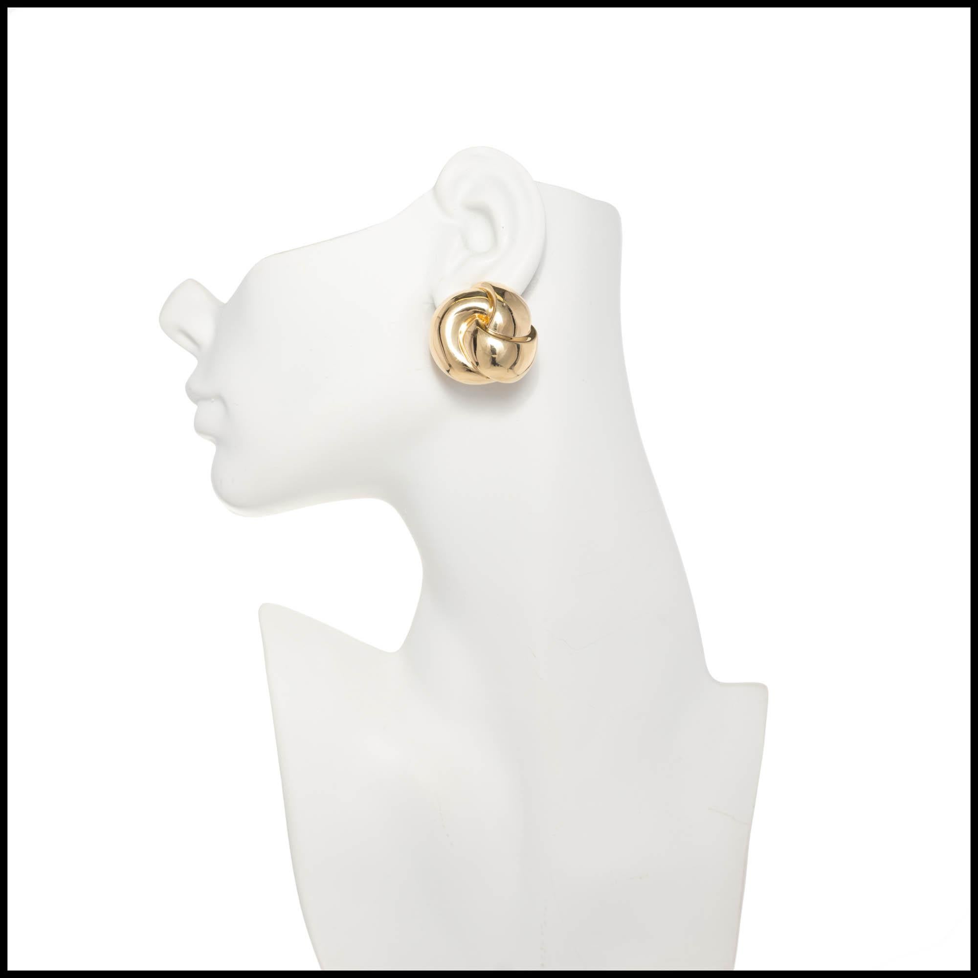 Van Cleef & Arpels Yellow Gold Swirl Clip Post Earrings 1
