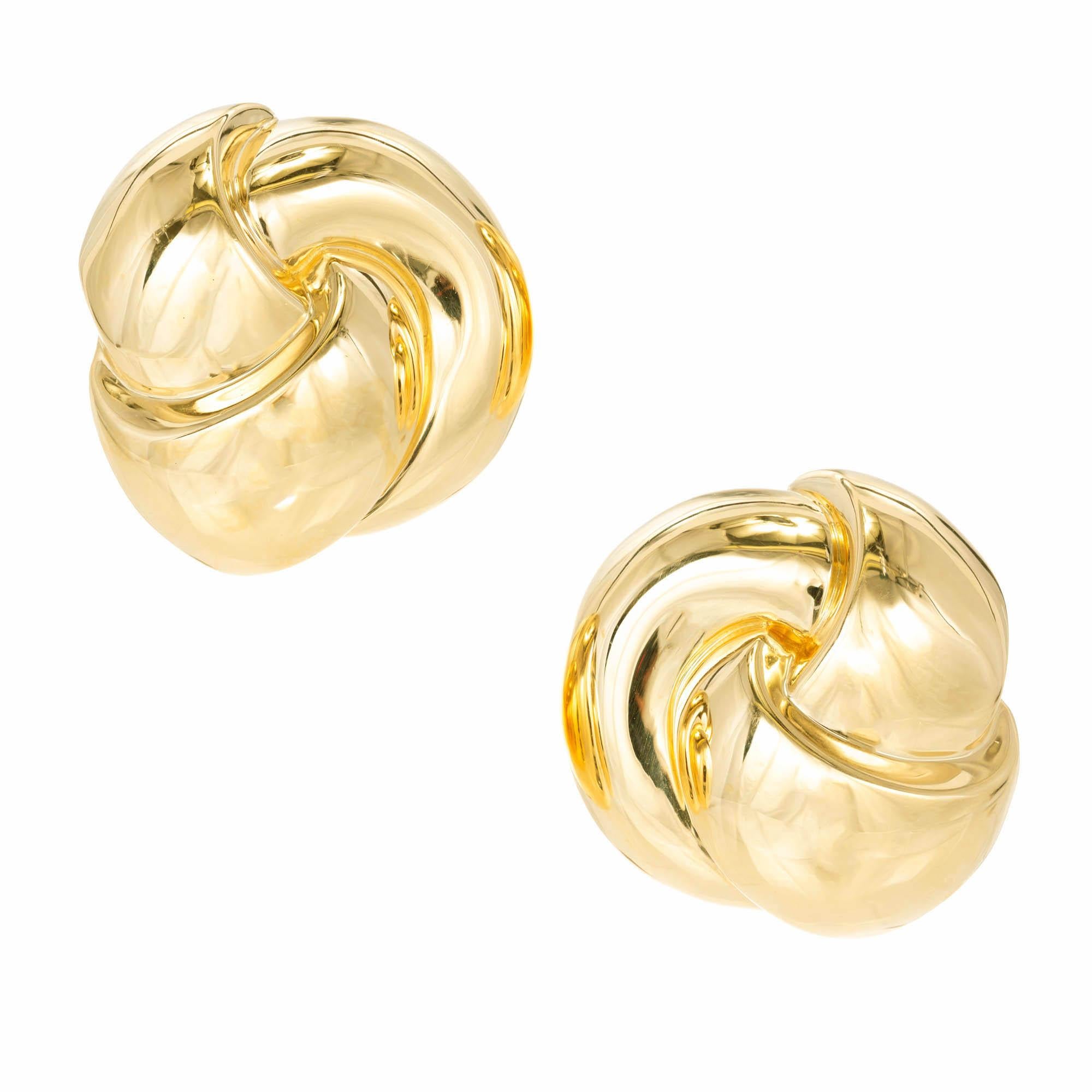 Van Cleef & Arpels Yellow Gold Swirl Clip Post Earrings