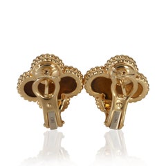 Van Cleef & Arpels Yellow Gold Tiger's Eye Vintage Alhambra Earrings