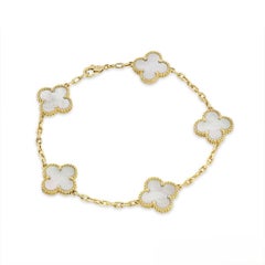 Van Cleef & Arpels Yellow Gold Vintage Alhambra 5 Motif Bracelet VCARA41800