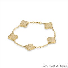 Van Cleef & Arpels Oro Amarillo Pulsera Vintage Alhambra 5 Motivos VCARP3JK00
