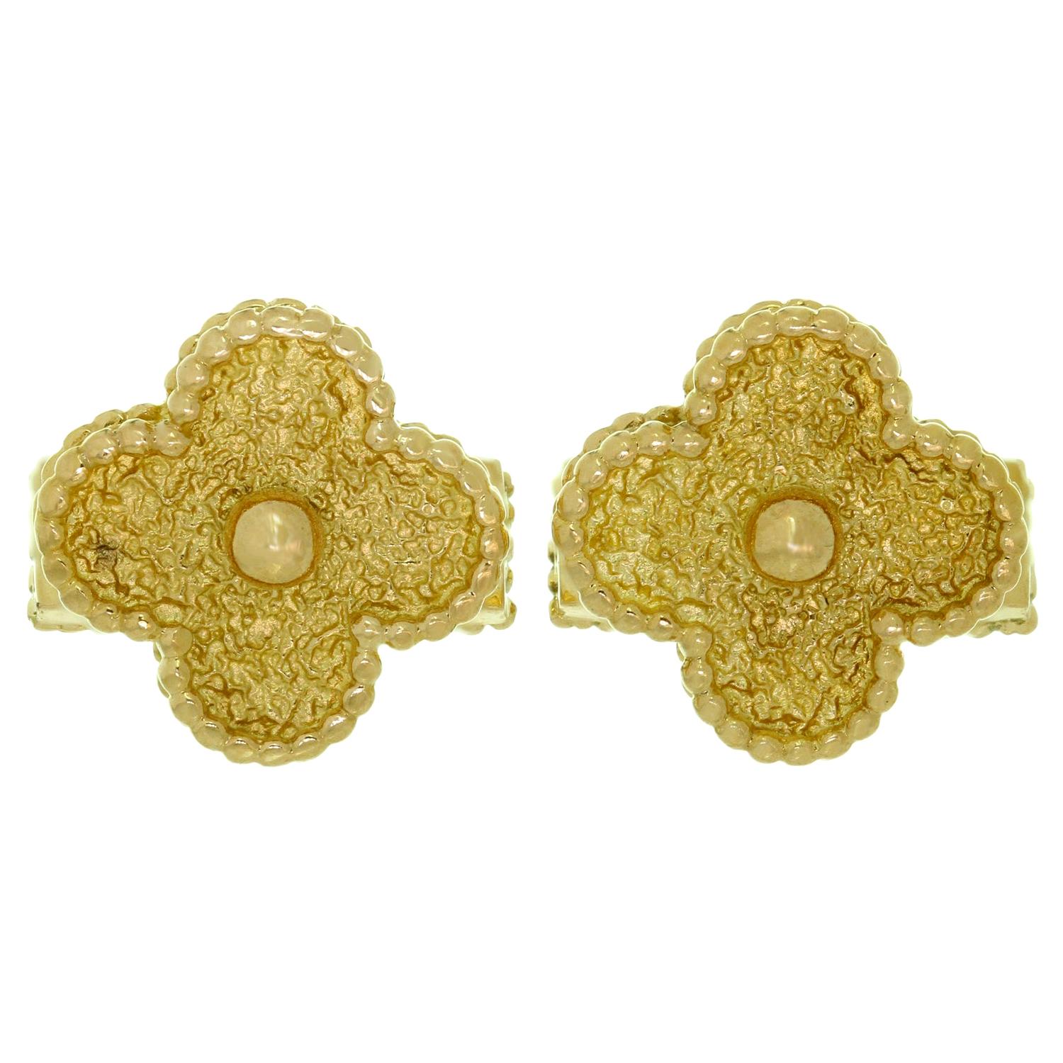 Van Cleef & Arpels Yellow Gold Vintage Alhambra Cufflinks