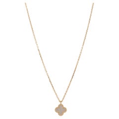 Van Cleef 
Arpels Yellow Gold Vintage Alhambra Mother of Pearl Pendant Necklace