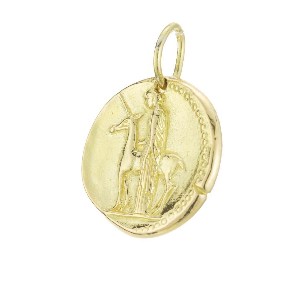  Van Cleef and Arpels Virgo zodiac 18k yellow gold pendant.  circa 1950-1960. Starting in the 1950's Van Cleef & Arpels created their zodiac theme pendants. 
