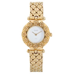 Used Van Cleef & Arpels Yellow Gold White Diamond Collection Estate Watch 