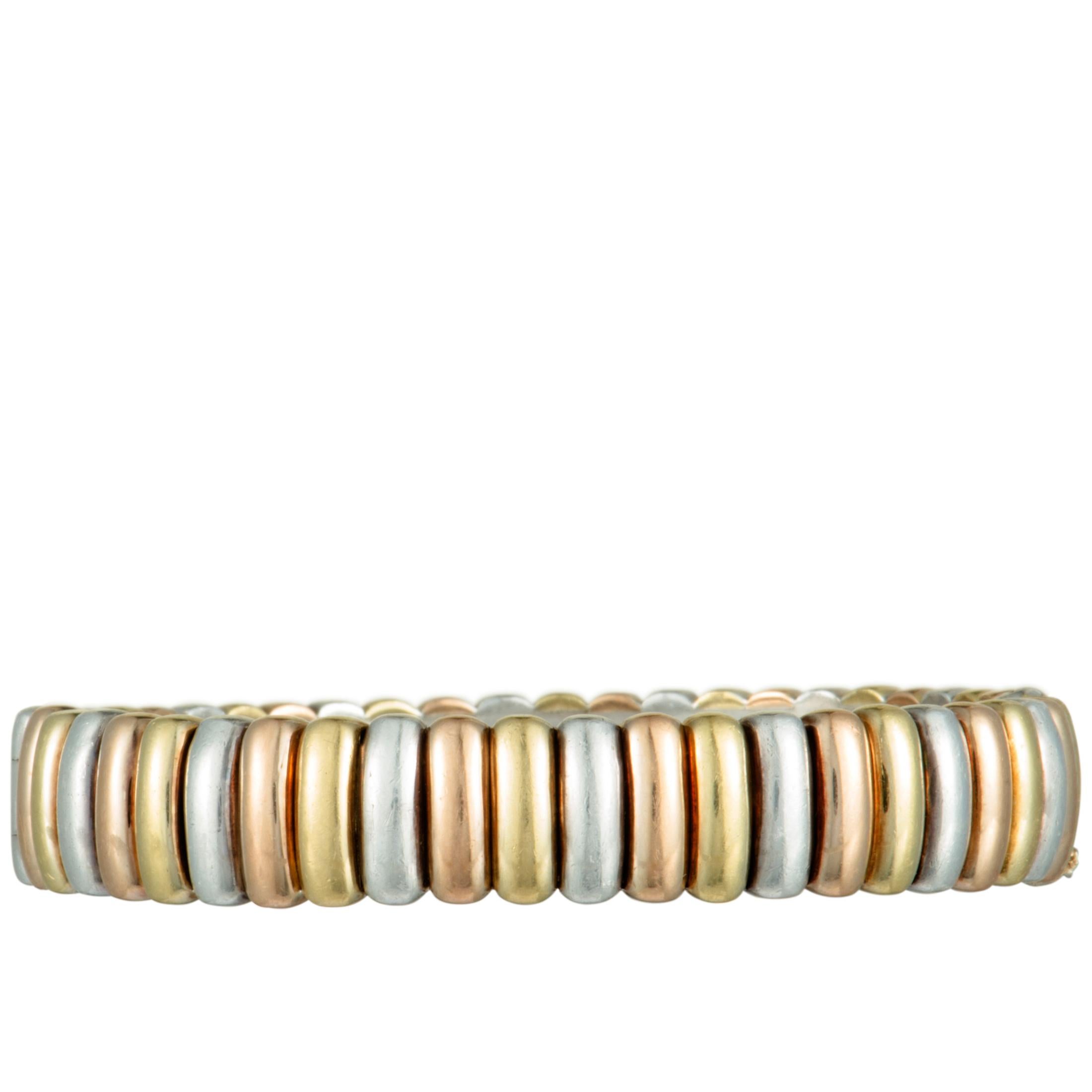 Women's Van Cleef & Arpels Yellow, Rose Gold, and Silver Tricolor Bracelet