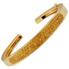Van Cleef & Arpels Yellow Sapphire Yellow Gold Cuff Bangle Bracelet