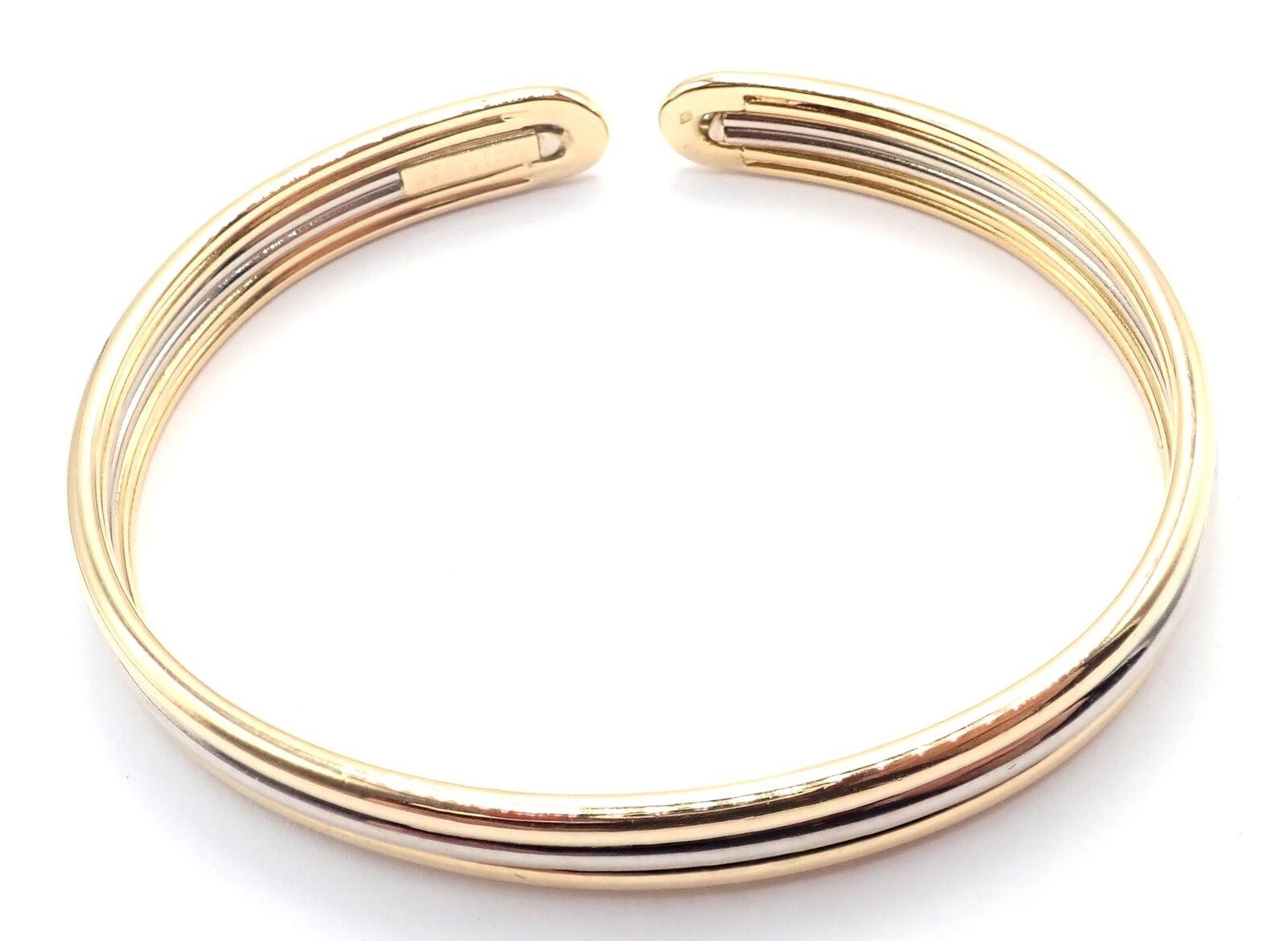 Van Cleef & Arpels Yellow & White Gold Cuff Bangle Bracelet For Sale 6