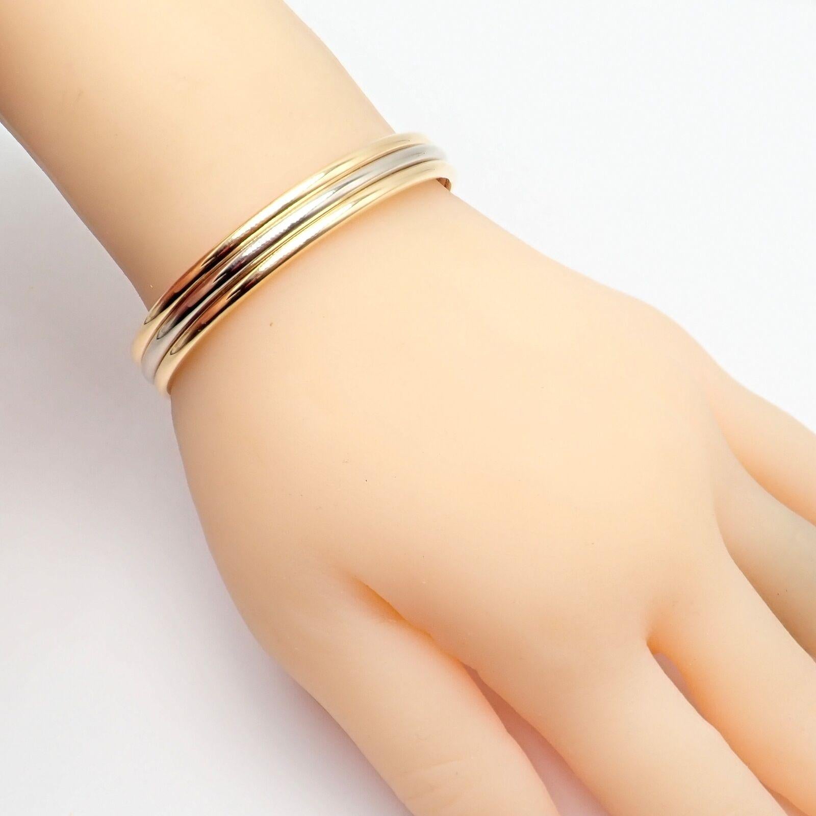 Van Cleef & Arpels Yellow & White Gold Cuff Bangle Bracelet For Sale 6