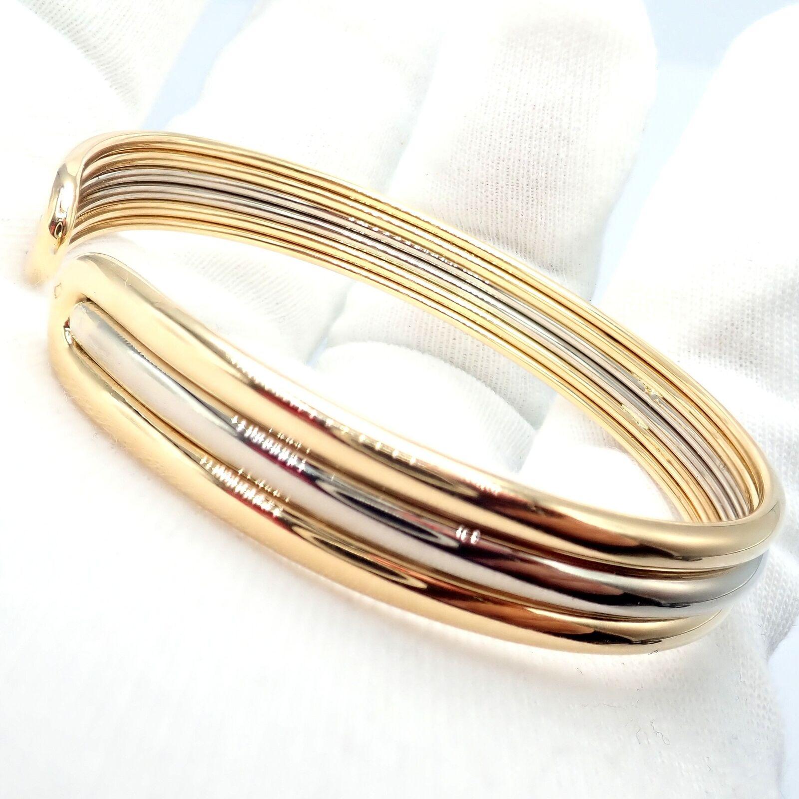 Van Cleef & Arpels Yellow & White Gold Cuff Bangle Bracelet For Sale 7