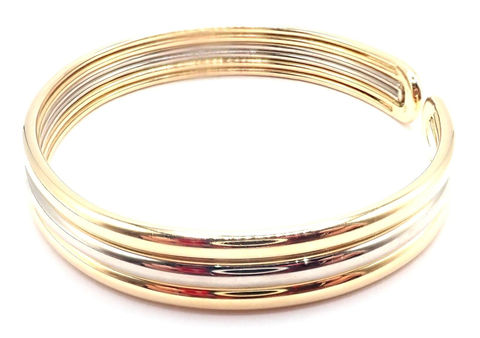 Van Cleef & Arpels Yellow & White Gold Cuff Bangle Bracelet For Sale 2