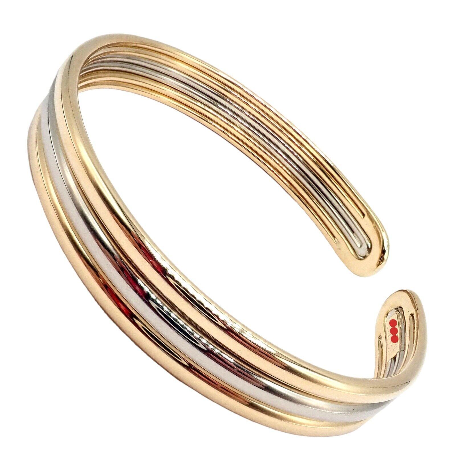 Van Cleef & Arpels Yellow & White Gold Cuff Bangle Bracelet For Sale 3