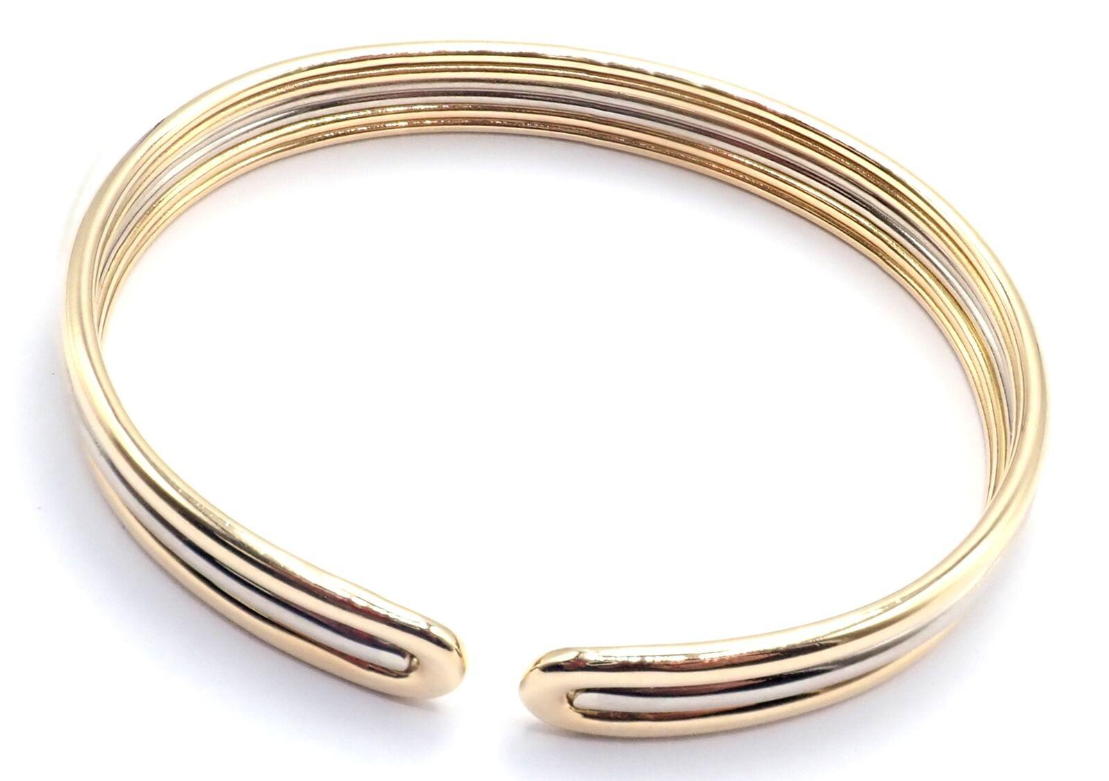 Van Cleef & Arpels Yellow & White Gold Cuff Bangle Bracelet For Sale 5
