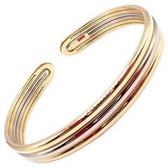 Van Cleef & Arpels Yellow & White Gold Cuff Bangle Bracelet