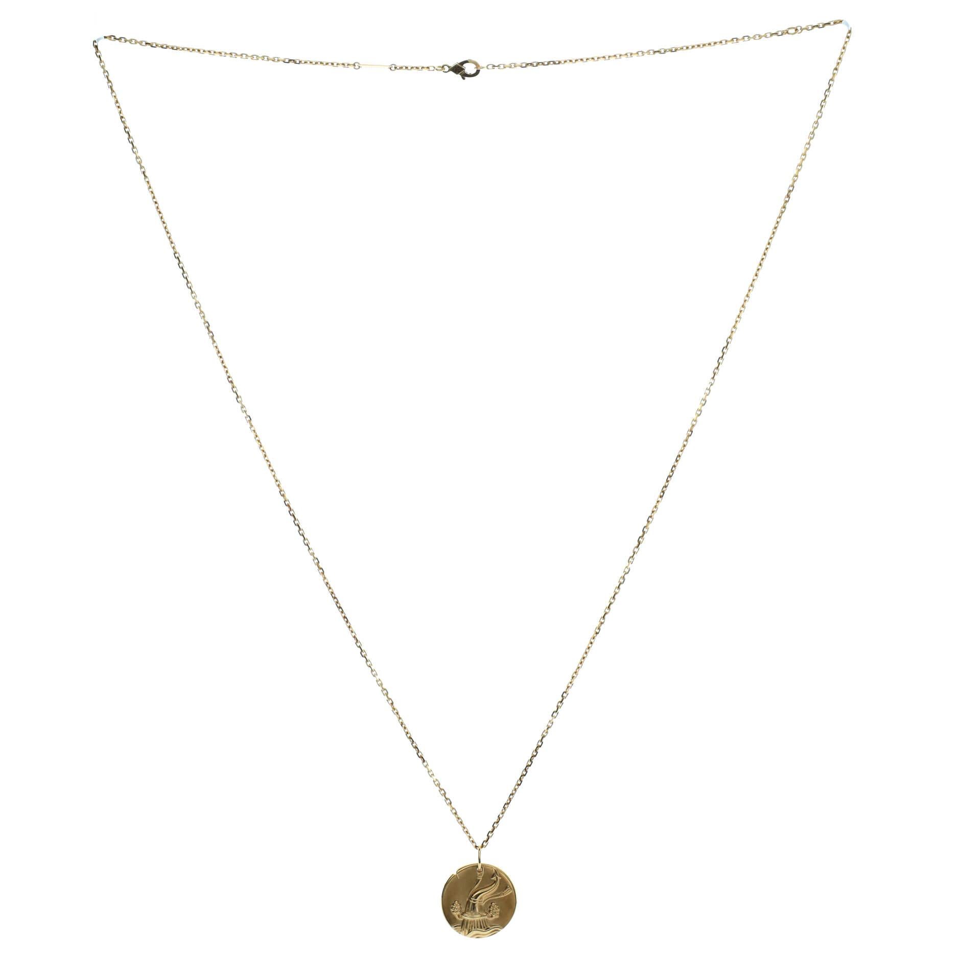 Van Cleef and Arpels Zodiac Pendant Necklace 18k Yellow Gold at 1stDibs ...